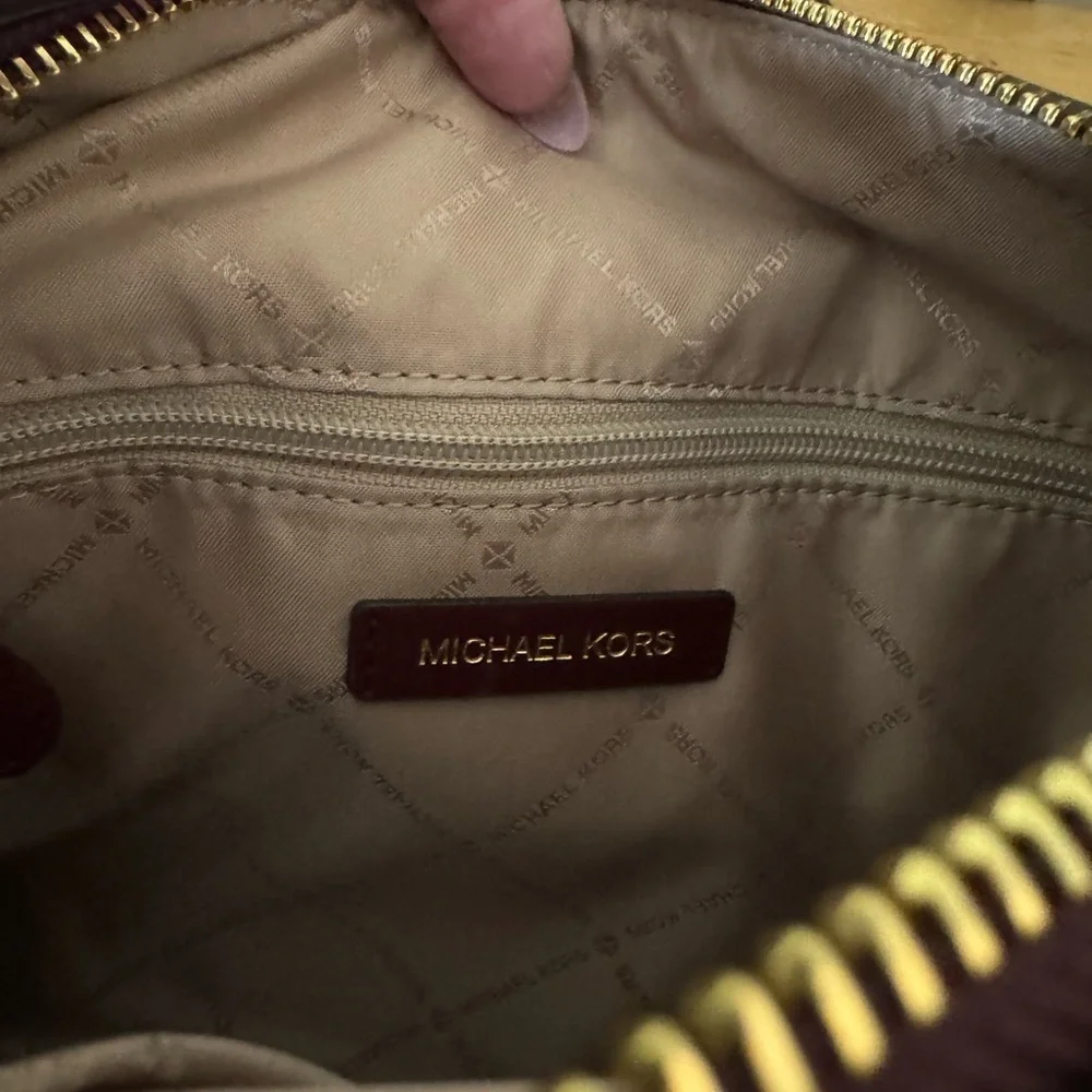 Michael Kors Merlot Patterned Satchel w/Umbrella
